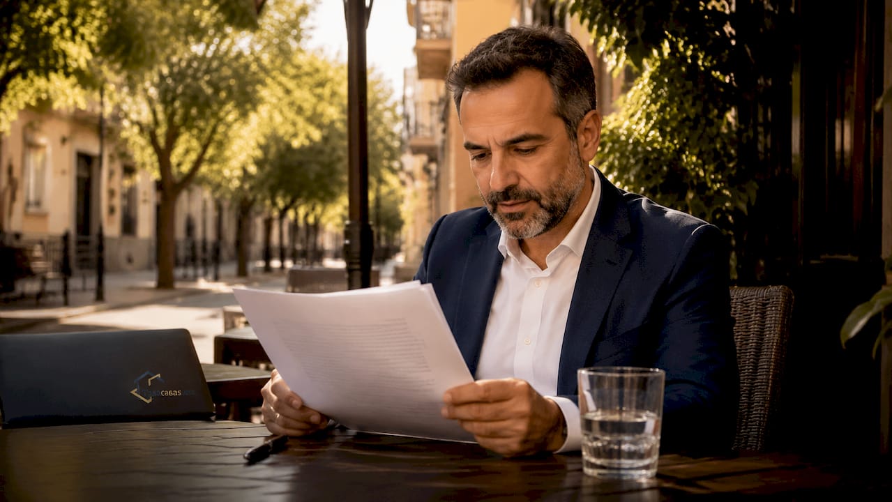 El administrador está revisando los detalles del contrato de la propiedad.